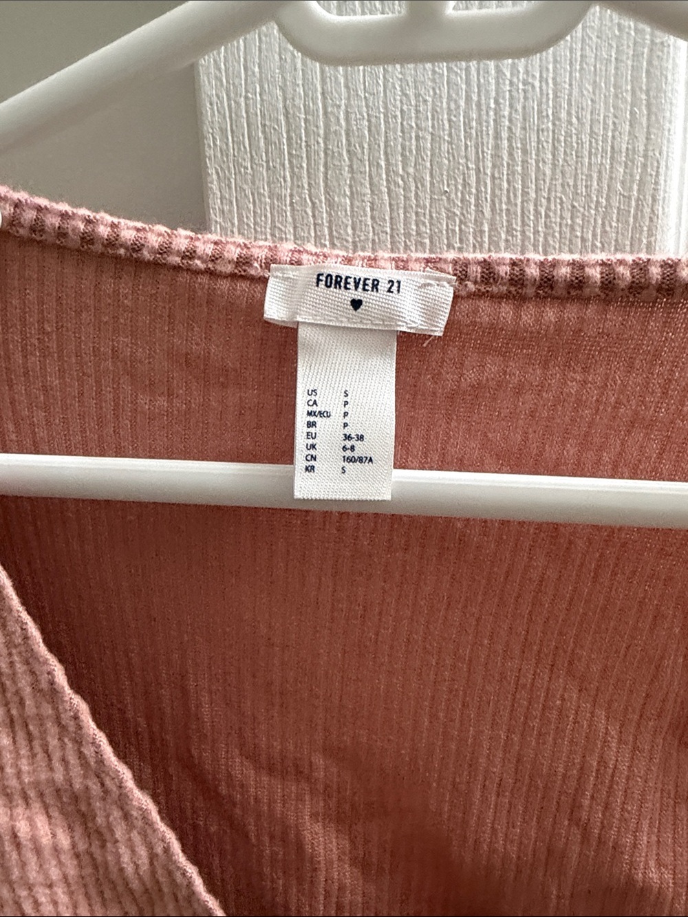 Forever 21 Rose Ribbed Wrap Crop Top - Picture 2 of 2